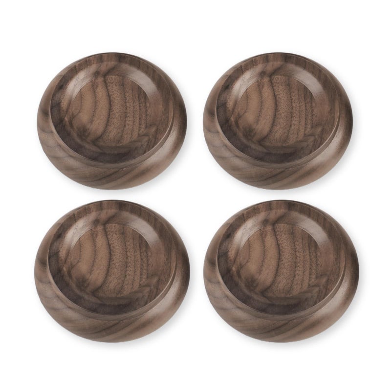 PUNK Upright Piano Caster Cups,Premium Quality Black Walnut Wood Piano Caster Pads, Furniture Leg Pad Set of 4,with Non-Slip Moisture-Proof& Anti-Noise Felt Pads for Hardwood Floor Protectors(Black Walnut) - Image 2